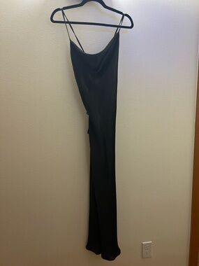 //ASOS// Black Midi Slip Dress with Cowl Neck